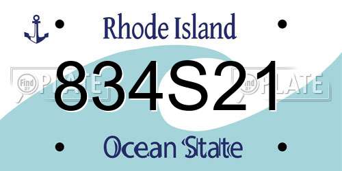 834S21 Rhode Island License Plate