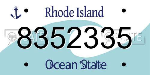 8352335 Rhode Island License Plate