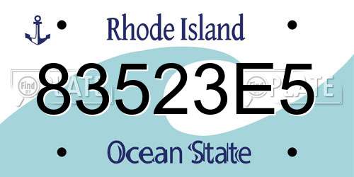 83523E5 Rhode Island License Plate