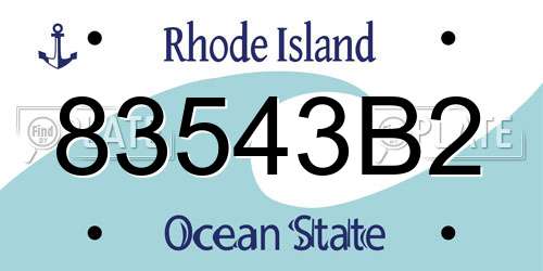 83543B2 Rhode Island License Plate