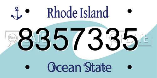 8357335 Rhode Island License Plate