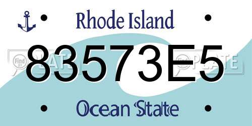 83573E5 Rhode Island License Plate