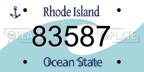 83587 Rhode Island License Plate