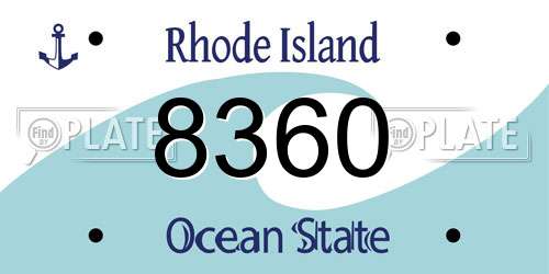 8360 Rhode Island License Plate