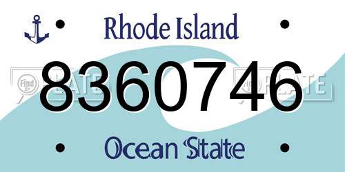 8360746 Rhode Island License Plate
