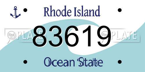 83619 Rhode Island License Plate