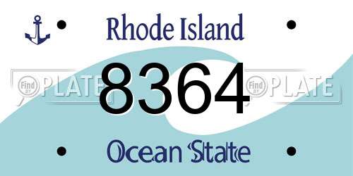 8364 Rhode Island License Plate