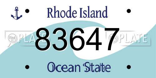 83647 Rhode Island License Plate
