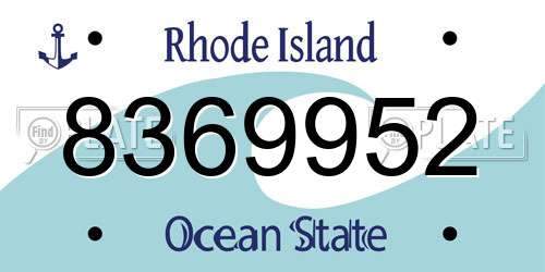 8369952 Rhode Island License Plate