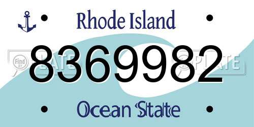 8369982 Rhode Island License Plate