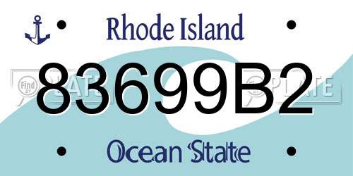 83699B2 Rhode Island License Plate