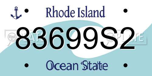 83699S2 Rhode Island License Plate