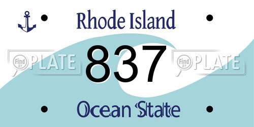 837 Rhode Island License Plate