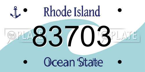 83703 Rhode Island License Plate