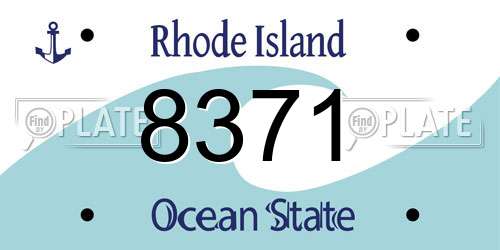 8371 Rhode Island License Plate