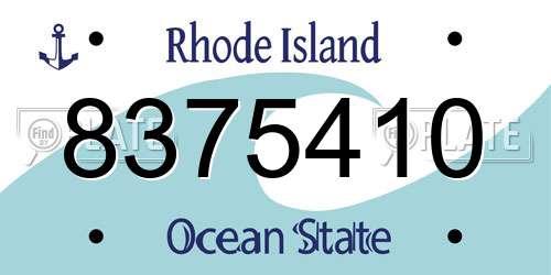 8375410 Rhode Island License Plate