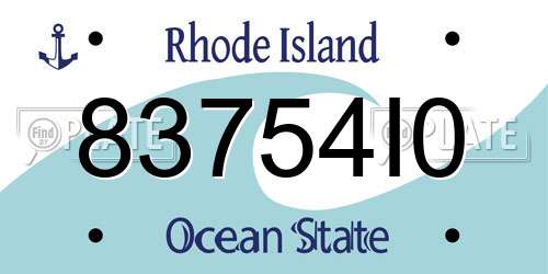 83754I0 Rhode Island License Plate