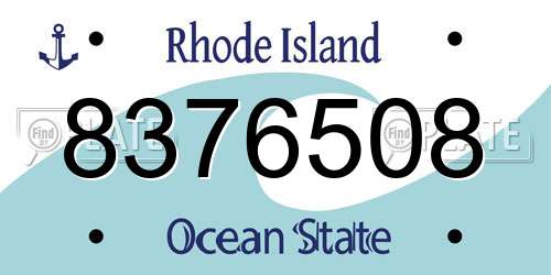 8376508 Rhode Island License Plate