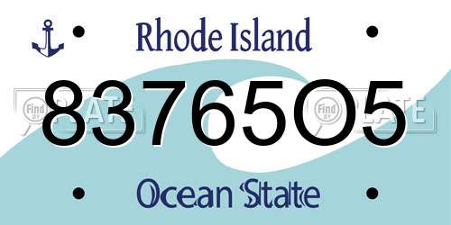 83765O5 Rhode Island License Plate