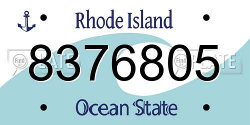 8376805 Rhode Island License Plate