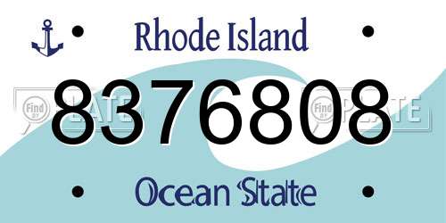 8376808 Rhode Island License Plate