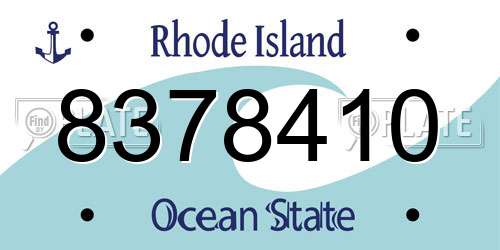 8378410 Rhode Island License Plate