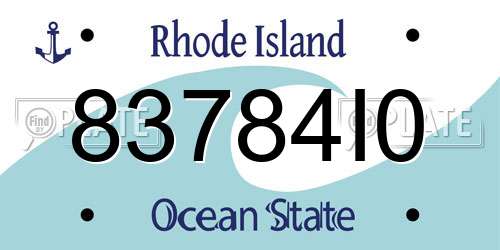 83784I0 Rhode Island License Plate