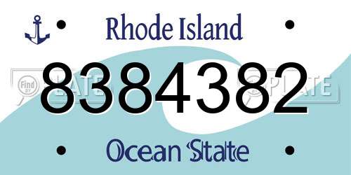8384382 Rhode Island License Plate