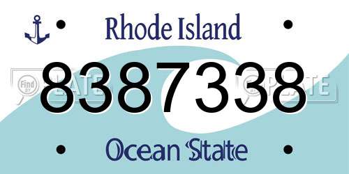 8387338 Rhode Island License Plate