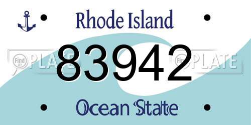 83942 Rhode Island License Plate