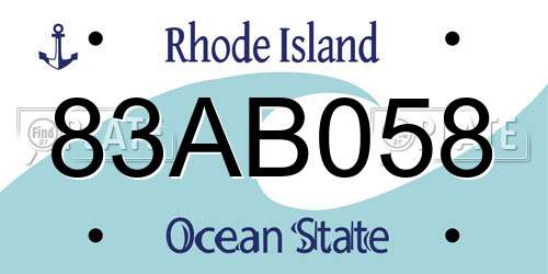 83AB058 Rhode Island License Plate