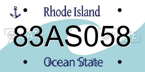 83AS058 Rhode Island License Plate