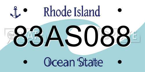 83AS088 Rhode Island License Plate