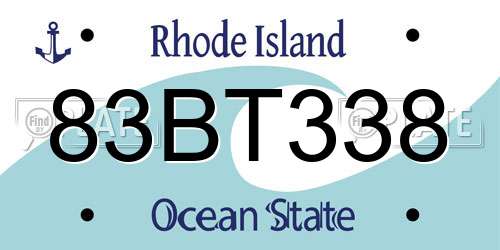 83BT338 Rhode Island License Plate