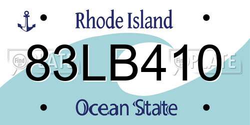 83LB410 Rhode Island License Plate