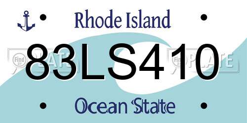 83LS410 Rhode Island License Plate