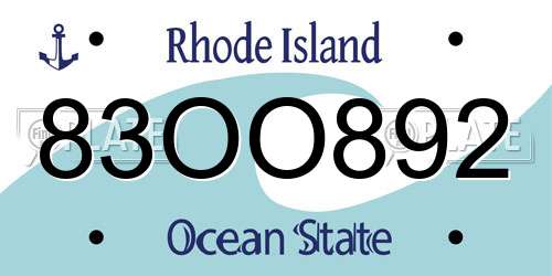 83OO892 Rhode Island License Plate