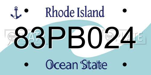 83PB024 Rhode Island License Plate