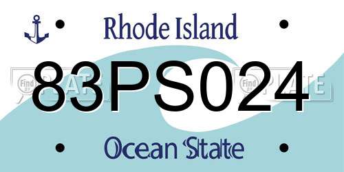 83PS024 Rhode Island License Plate