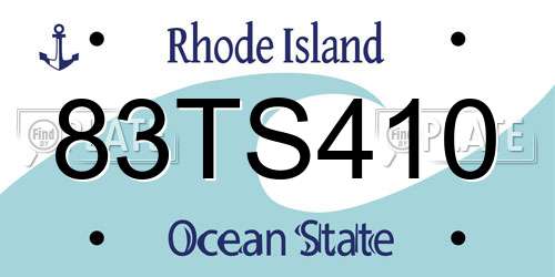 83TS410 Rhode Island License Plate