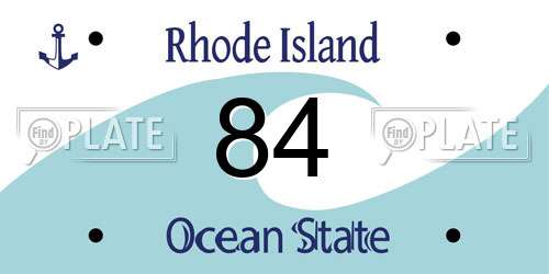 84 Rhode Island License Plate