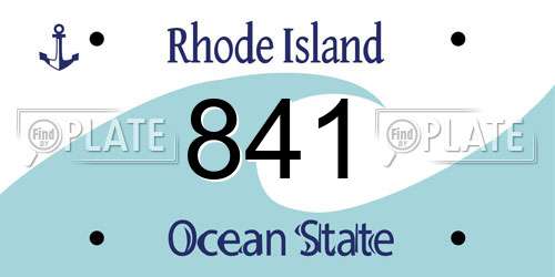 841 Rhode Island License Plate