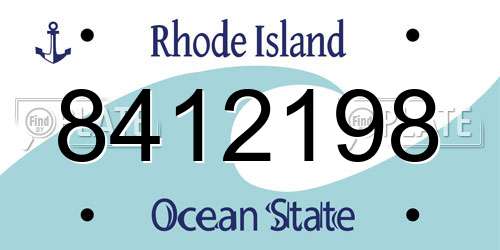 8412198 Rhode Island License Plate