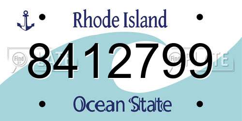 8412799 Rhode Island License Plate