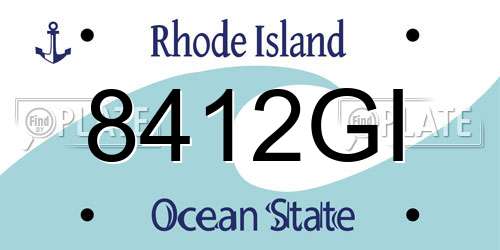 8412GI Rhode Island License Plate