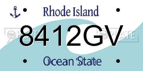 8412GV Rhode Island License Plate