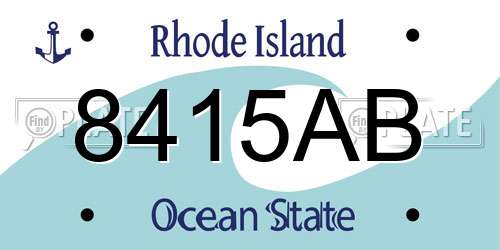 8415AB Rhode Island License Plate