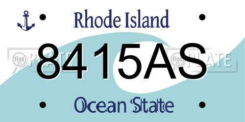8415AS Rhode Island License Plate