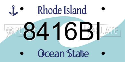 8416BI Rhode Island License Plate