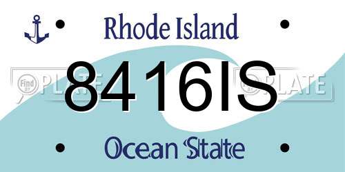 8416IS Rhode Island License Plate